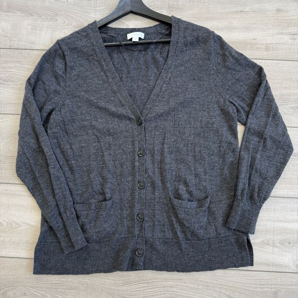 Charter Club Women's Extra Fine Merino Wool VNeck Button-Down Cardigan Sweater L